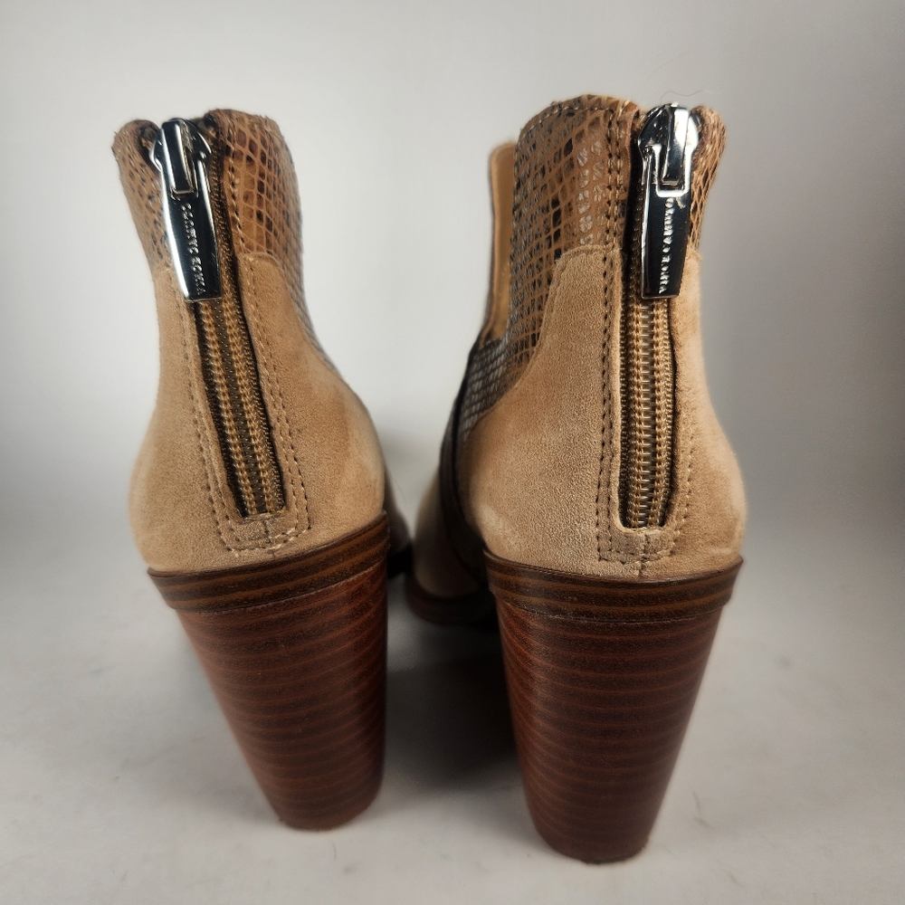 VINCE CAMUTO Women's Gannilla Suede Snake Skin Boot 6.5 Beige Leather Western - Picture 6 of 13